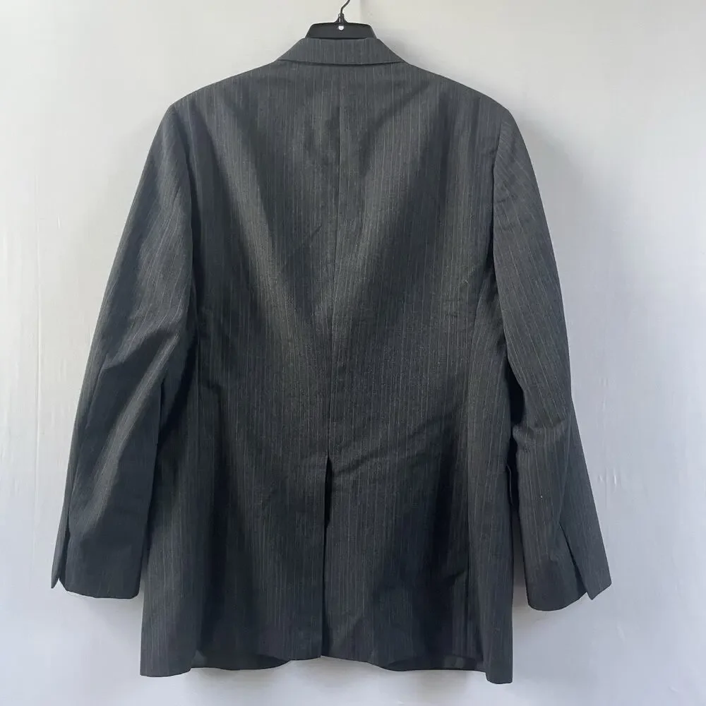 Vtg Brooks Brothers Brooksgate Wool Blazer Gray Pinstripe‎ 38R Classic Fit USA